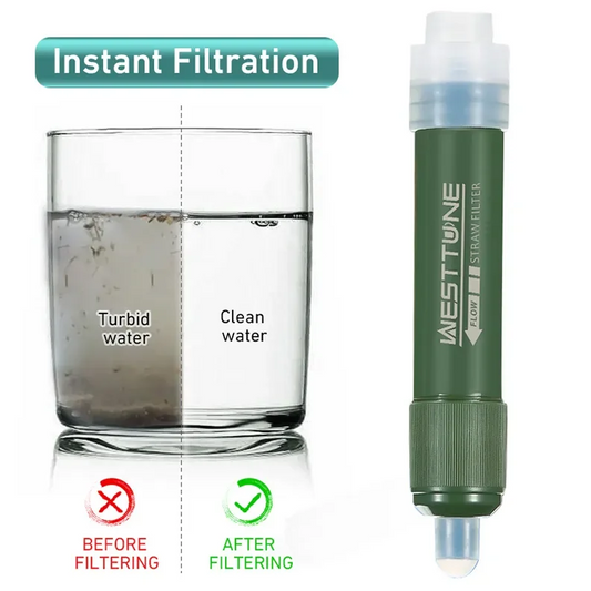 Ultimate Outdoor Adventure: Portable Mini Filter Straw Set - Carbon Fiber Water Purifier Kit for Emergency Survival