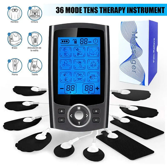 Tens Muscle Stimulator 36 Mode Electric EMS Body Massage Digital Slimming Machine Muscle Massager Relaxation