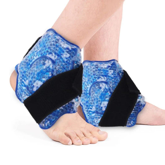 Reusable Ankle Brace Ice Pack for Hot Cold Therapy Flexible Gel Beads Foot Cooling Aid Sports Injuries Pain Relief Ankle Support