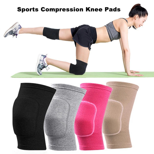 Sports Compression Knee Pads Elastic Knee Protector Thickened Sponge Knee Brace Support for Dancing Workout Training Yoga